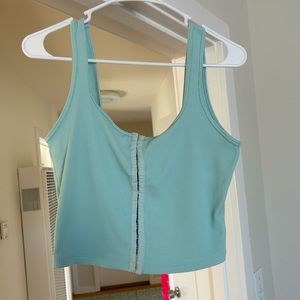 Seamless Ribbed Hook-and-Eye Tank Top